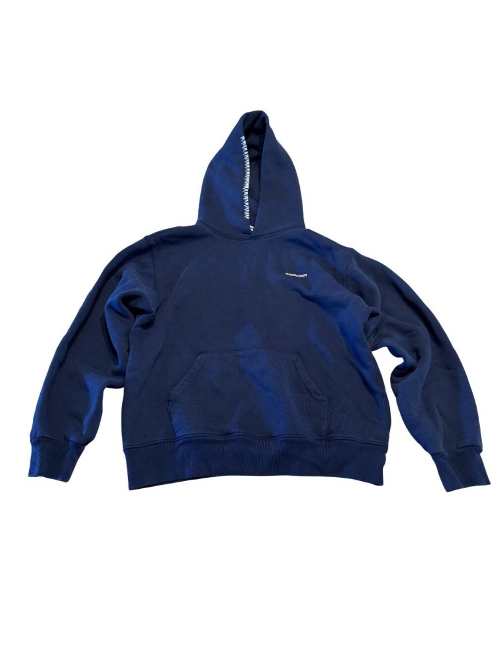 MadHappy Classics Fleece Navy Blue 100% Cotton Hoodie Unisex Size Small S